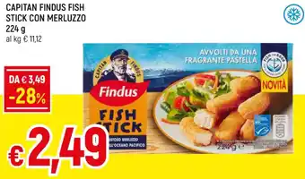 Famila CAPITAN FINDUS FISH STICK CON MERLUZZO 224 g offerta