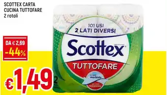 Famila SCOTTEX CARTA CUCINA TUTTOFARE 2 rotoli offerta