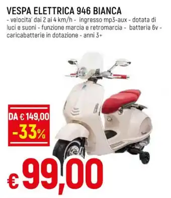 Famila VESPA ELETTRICA 946 BIANCA offerta