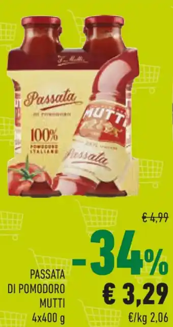 Conad PASSATA DI POMODORO MUTTI 4x400 g offerta