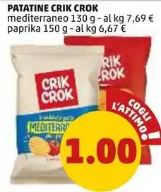 PENNY PATATINE CRIK CROK mediterraneo 130 g offerta