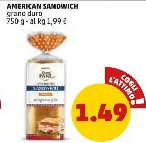 PENNY AMERICAN SANDWICH grano duro offerta