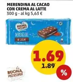 PENNY MERENDINA AL CACAO CON CREMA AL LATTE 300 g offerta