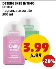 PENNY DETERGENTE INTIMO CHILLY fragranze assortite 300 ml offerta