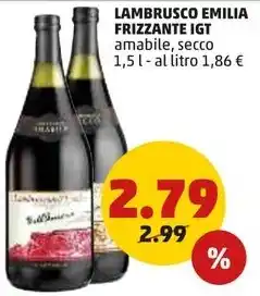 PENNY LAMBRUSCO EMILIA FRIZZANTE IGT amabile, secco 1,5 l offerta