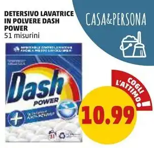 PENNY DETERSIVO LAVATRICE IN POLVERE DASH POWER 51 misurini offerta