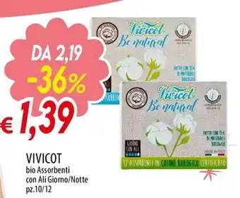 Galassia VIVICOT bio Assorbenti con Ali Giorno/Notte pz.10/12 offerta