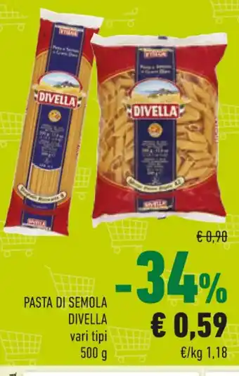 Conad PASTA DI SEMOLA DIVELLA vari tipi 500 g offerta