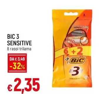 Famila Superstore BIC 3 SENSITIVE 8 rasoi trilama offerta