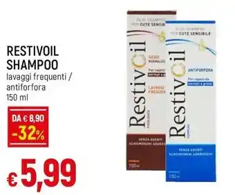 Famila Superstore RESTIVOIL SHAMPOO lavaggi frequenti/ antiforfora 150 ml offerta