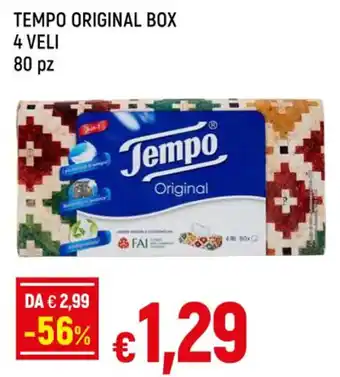 Famila Superstore TEMPO ORIGINAL BOX 4 VELI 80 pz offerta