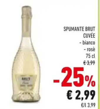 Conad SPUMANTE BRUT CUVÉE - bianco - rosè 75 cl offerta