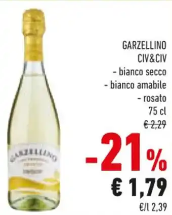 Conad GARZELLINO CIV&CIV - bianco secco - bianco amabile -rosato 75 cl offerta