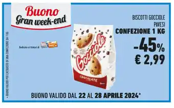 Conad BISCOTTI GOCCIOLE PAVESI CONFEZIONE 1 KG offerta