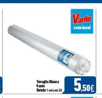 Vanto tovaglia bianca rotolo 1 velo 50 mt