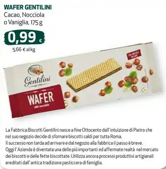 Ipercoop Gentilini - wafer al cacao 175 g(ml) offerta