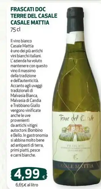 Ipercoop Terre del casale casale mattia frascati doc offerta