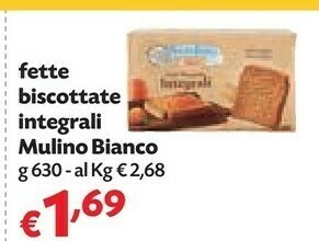 Panorama Mulino bianco - fette biscottate le integrali offerta