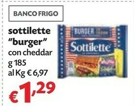 Panorama Mondelez - sottilette le originali burger con cheddar 185 g(ml) offerta
