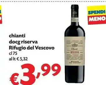 Pam Chianti docg riserva rifugio del vescovo offerta