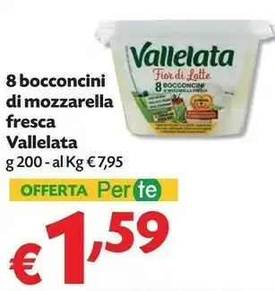 Pam Galbani - 8 bocconcini di mozzarella fresca vallelata 200 g(ml) offerta