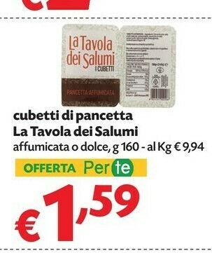 Pam La tavola dei salumi cubetti di pancetta offerta