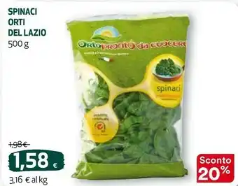 Coop Spinaci orti del lazio offerta