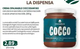 Coop Deanocciola - cioccodani nero 300 g(ml) offerta