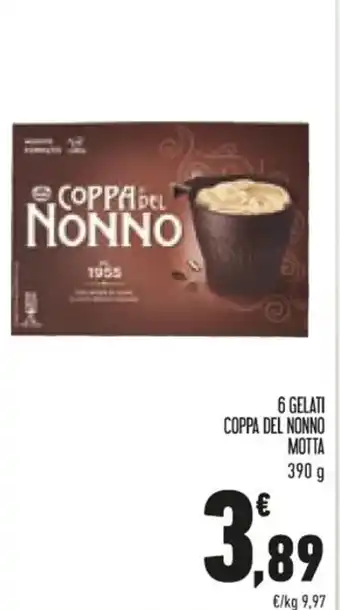 Conad 6 GELATI COPPA DEL NONNO MOTTA 390 g offerta