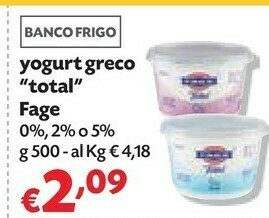 Pam Fage - total 0% yogurt greco colato senza grassi 500 g(ml) offerta