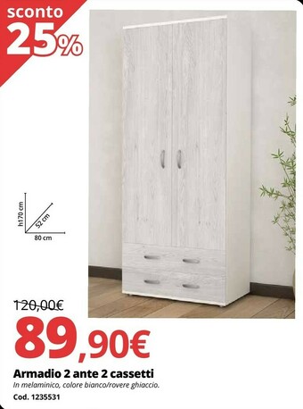 Brico Io Armadio 2 ante 2 cassetti offerta