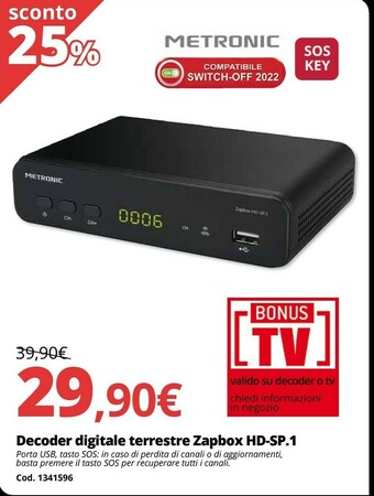 Brico Io Decoder digitale terrestre zapbox hd-sp.1 offerta