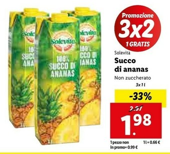 Lidl Solevita succo di ananas offerta