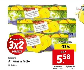 Lidl Ananas a fette offerta