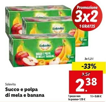 Lidl Succo e polpa di mela e banana offerta