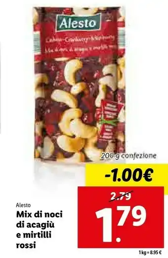 Lidl Mix di noci di acagiù e mirtilli rossi offerta