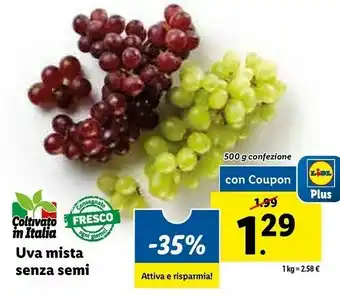 Lidl Uva mista senza semi offerta