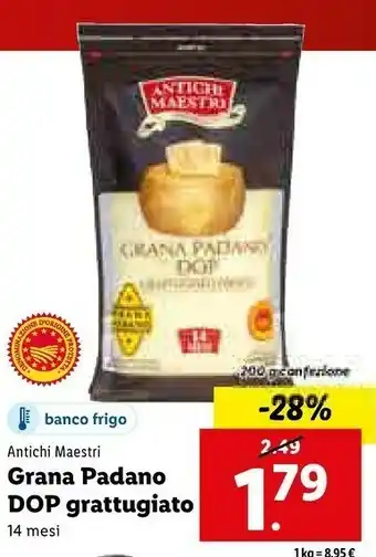 Lidl Grana padano grattugiato 14 mesi offerta