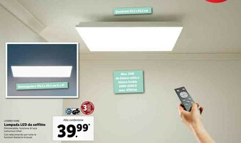 Lidl Livarno home lampada led da soffitto offerta