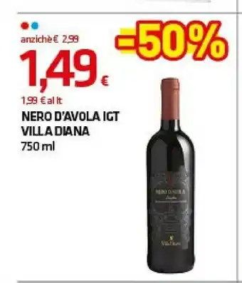 Superconti Villa diana nero d'avola igt offerta