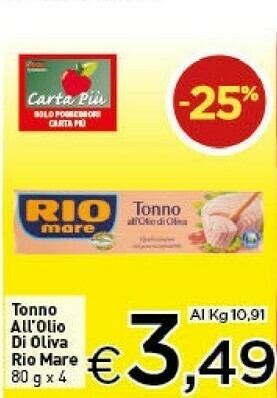 Crai Tonno rio mare offerta