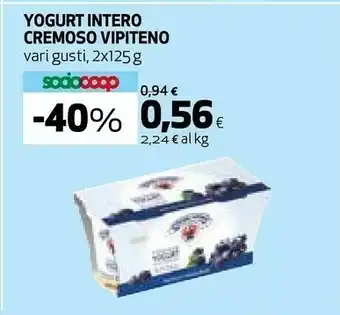 Coop Sterzing-vipiteno - yogurt intero bianco 250 g(ml) offerta