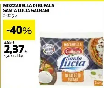 Coop Mozzarella di bufala santa lucia 250 g offerta