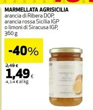 Coop Marmellata biologica di arancia rossa di sicilia igp 360 g(ml) offerta