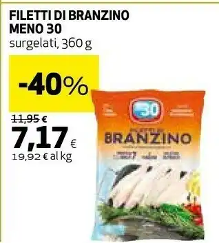 Coop Meno 30 filetti di branzino offerta
