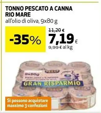Coop Tonno pescato a canna offerta