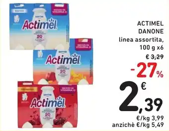 Spazio Conad ACTIMEL DANONE linea assortita, 100 g x6 offerta