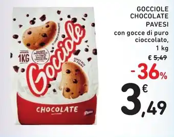 Spazio Conad GOCCIOLE CHOCOLATE PAVESI con gocce di puro cioccolato, 1 kg offerta