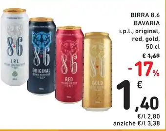 Spazio Conad BIRRA 8.6 BAVARIA i.p.l., original, red, gold, 50 cl offerta