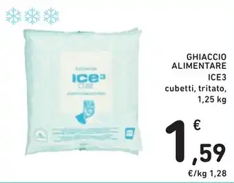 Spazio Conad GHIACCIO ALIMENTARE ICE3 cubetti, tritato, 1, 25 kg offerta